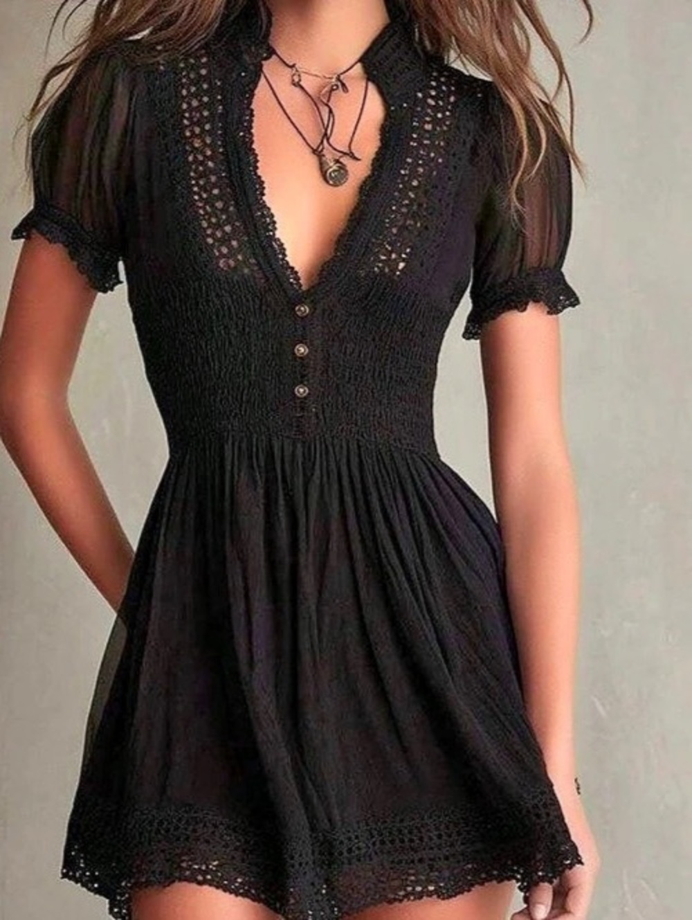 Black Mini Dress Size large  Like New